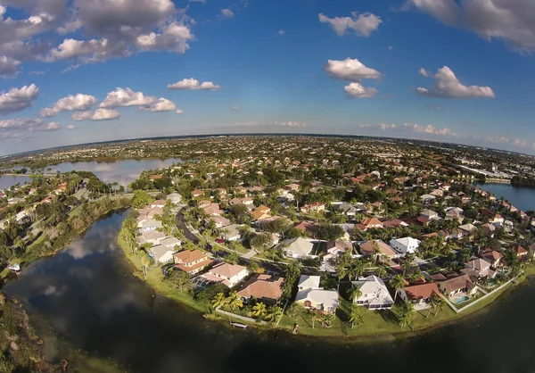 Waterfront homes aerial view — Stock Photo, Image
