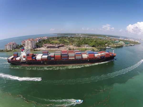 Cargo ship seen from above — Stock Photo, Image