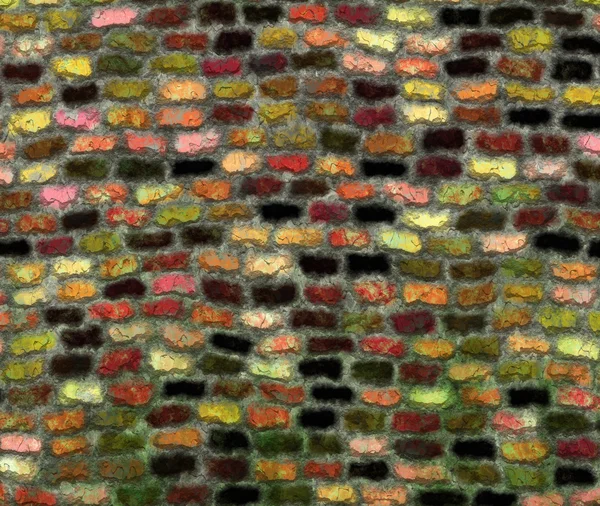 Muro di mattoni colorati — Foto Stock