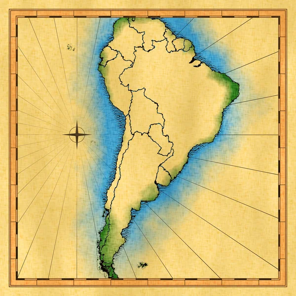 Χάρτης της Νότιας Αμερικής — Φωτογραφία Αρχείου