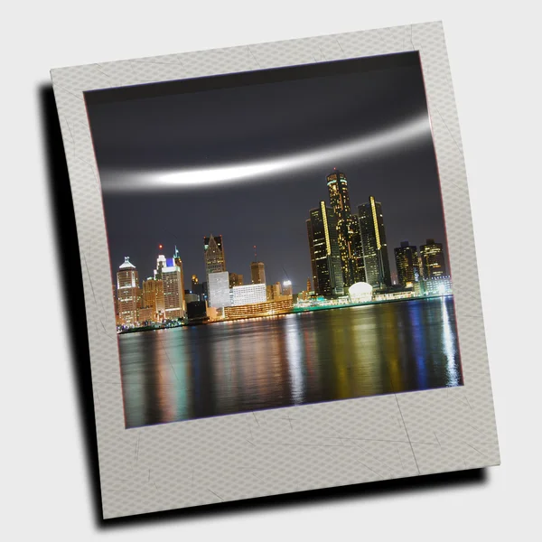 Photo slide with city skyline — Stock Photo, Image