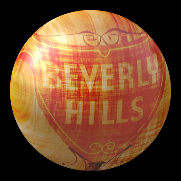 Beneerly Hills skylten på trä boll Stockbild