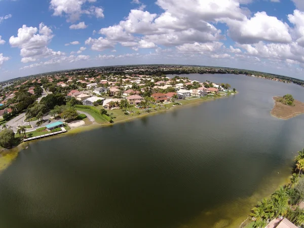 Casas frente al mar en Florida vista aérea — Foto de Stock