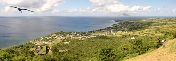 Karibiska havet från Saint Kitts Stockfoto