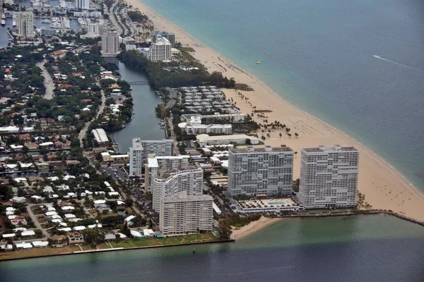 Fort lauderdale παραλία αεροφωτογραφία — Φωτογραφία Αρχείου