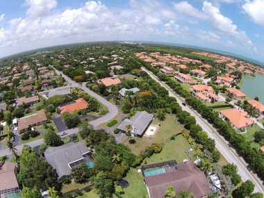 Miami evlerin havadan görünümü