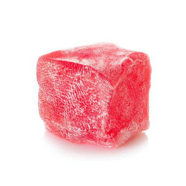 Türk lokumu. Rose rahat locum, şekerli tatlı bir doğulu lokma, yakın çekim manzaralı..