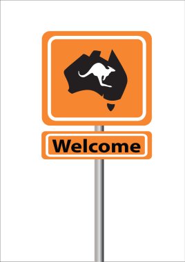 Portakal işareti Avustralya Hoşgeldiniz
