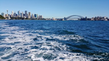 Sydney Harbour view from  the water clipart