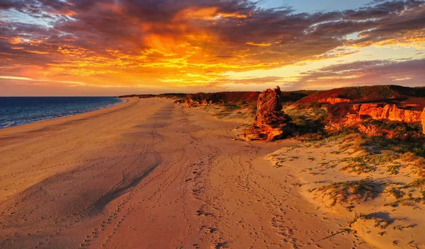 Playa Barn Hill Station Encuentra Australia Occidental Justo Sur Broome — Foto de Stock