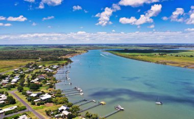 Burnett Heads Manzarası Burnett Nehri, Bundaberg Queensland