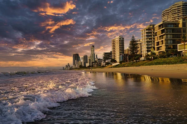 Surfers Paradise Queensland Ausztrália Reggeli Napkelte Part Mentén — Stock Fotó