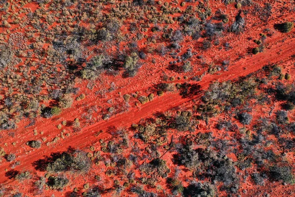 Vista Outback País Centro Austrália Estação Seca Com Chão Laranja — Fotografia de Stock
