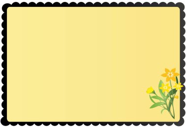 Köşesinde çiçek olan taraklı kenar.