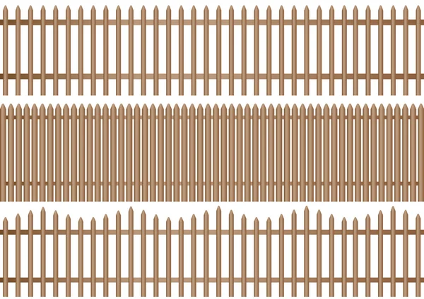 3 valla de madera piquete — Archivo Imágenes Vectoriales