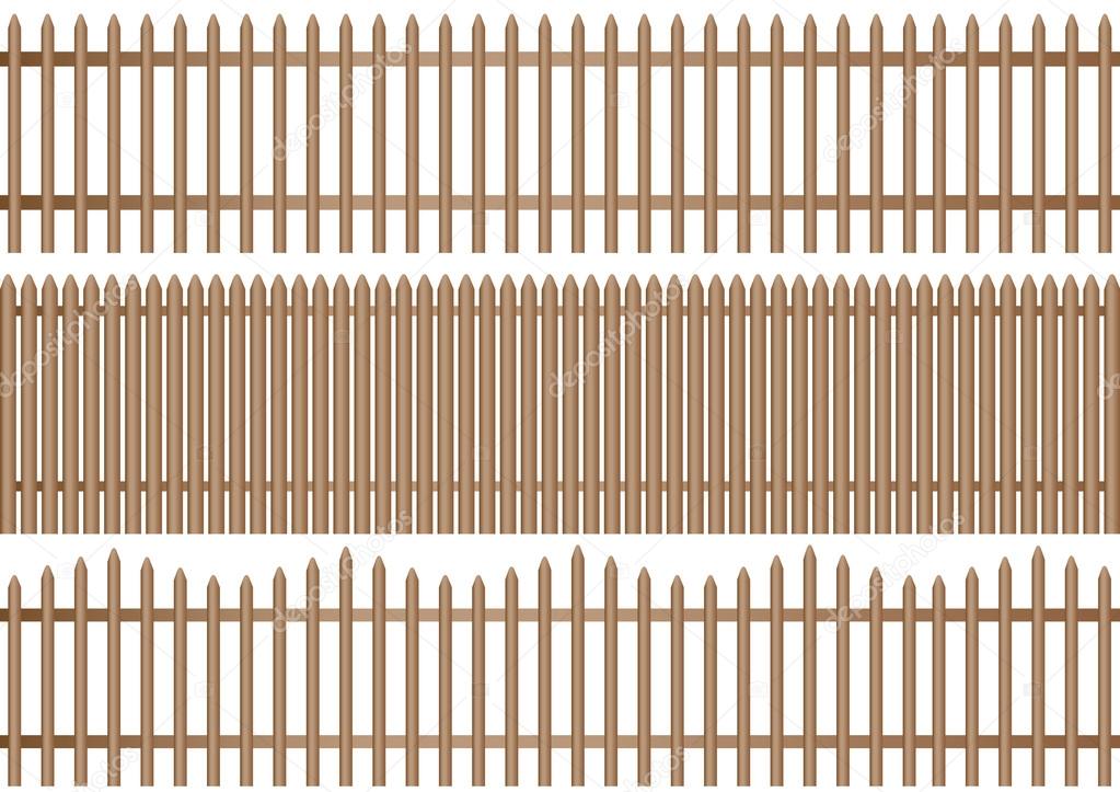 3 wooden picket fence