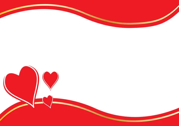 Corazones rojos y frontera — Vector de stock