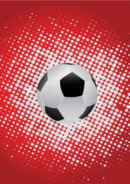 Ballon de soccor avec fond rouge — Image vectorielle