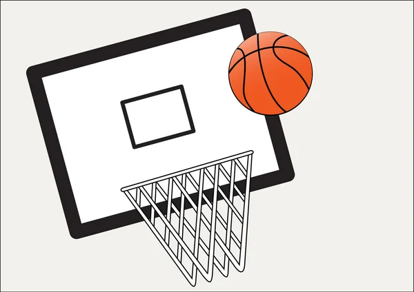 Basketball und Netz und Brett — Stockvektor