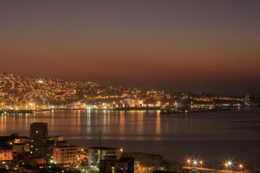 Valparaiso şehir günbatımı