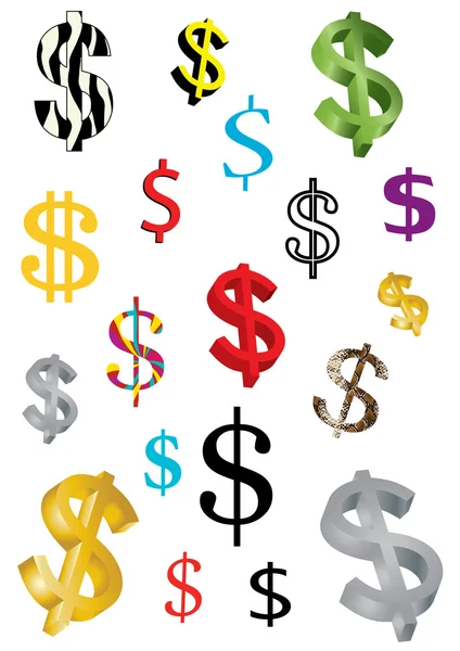 A set of dollar icons — Stock Vector