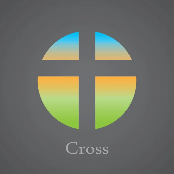 Хрест у колі — стоковий вектор