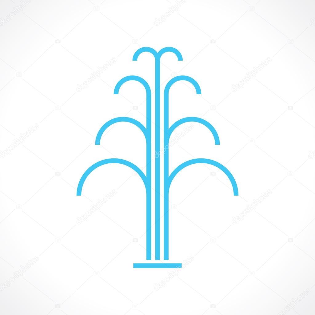 Fountain. abstract logo in three lines