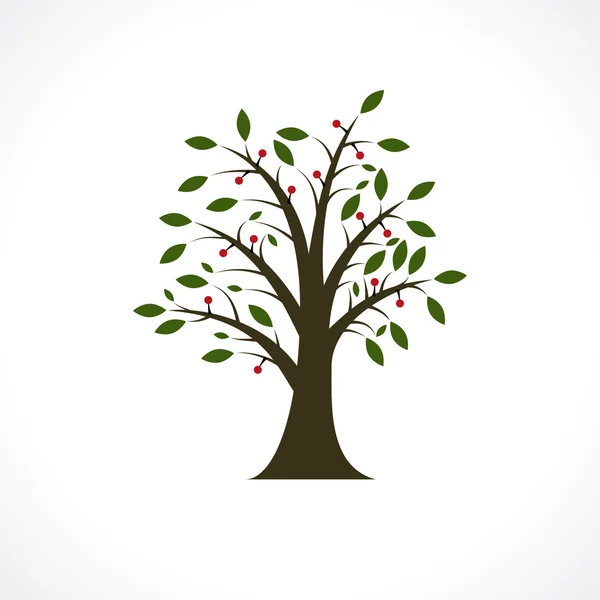 Árbol de bayas símbolo abstracto — Vector de stock