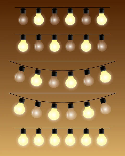 Набор лампочек — стоковый вектор