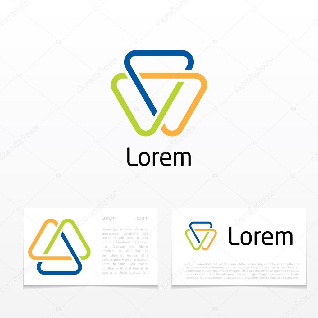 Symbol of intersect triangular shape for logo template