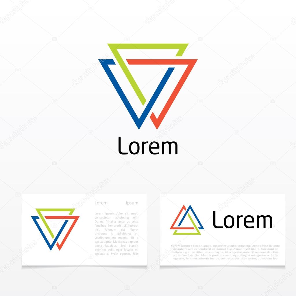 Abstract symbol of triangular shape for logo template