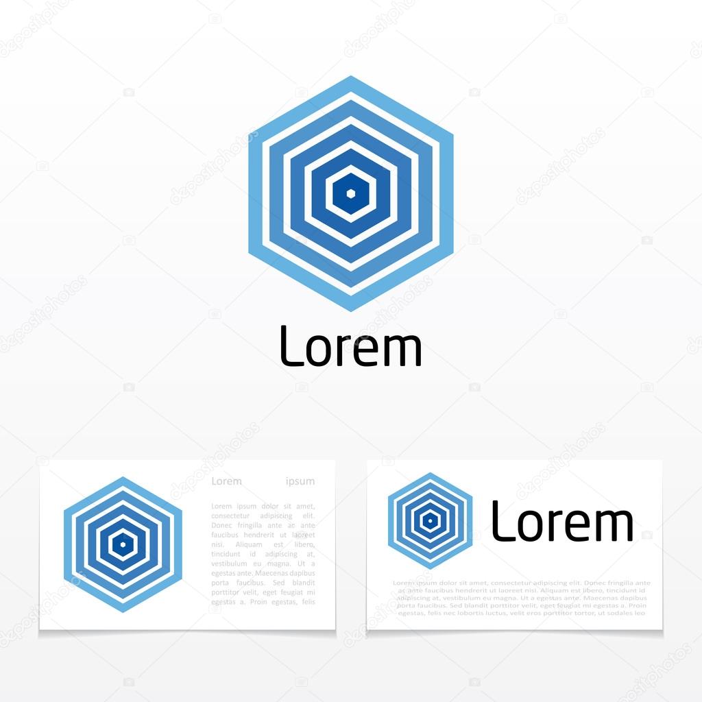 Hexagon shape abstract symbol. template logo design