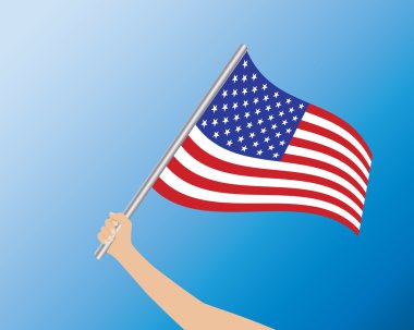 ABD bayrağı elinde