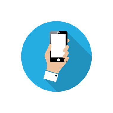 Akıllı telefon elinde.