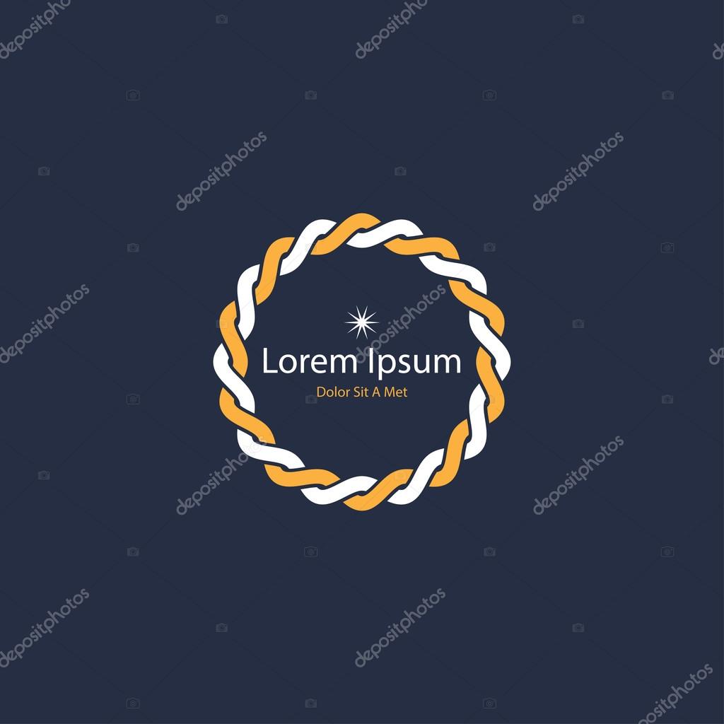Modern weave round frame. vector