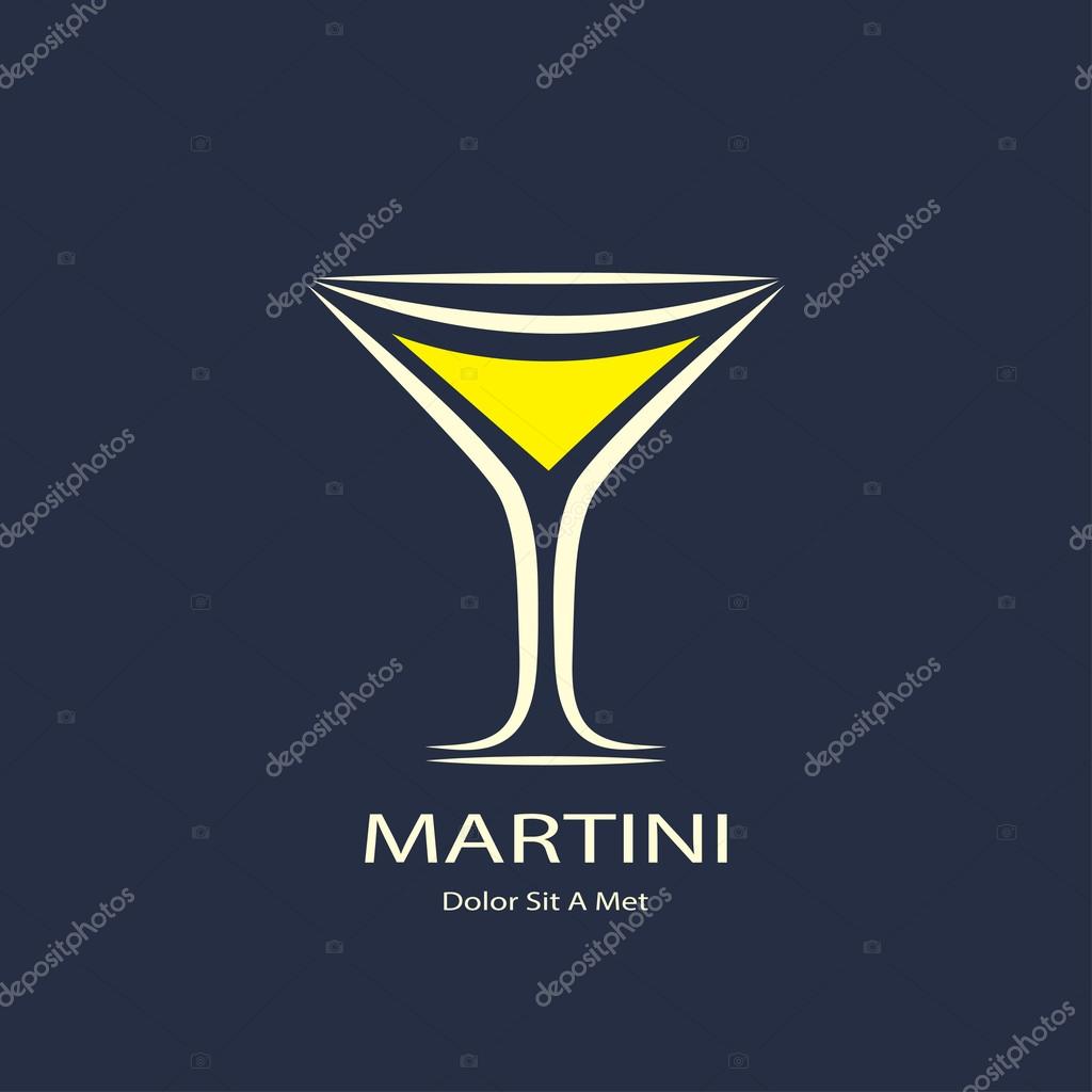 Martini glass symbol. template logo design. vector eps8
