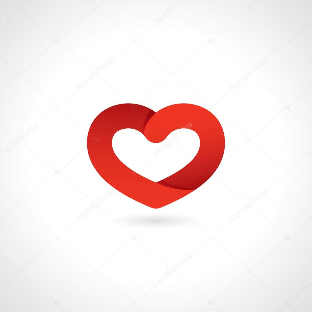 Red heart shape. vector eps10
