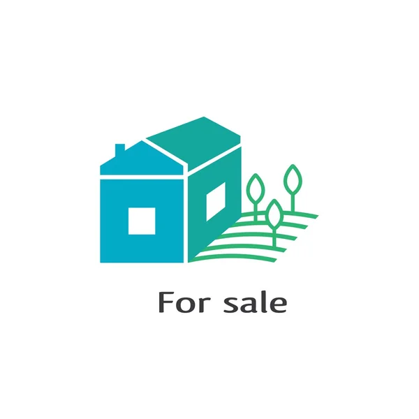 Casa con tierra — Vector de stock