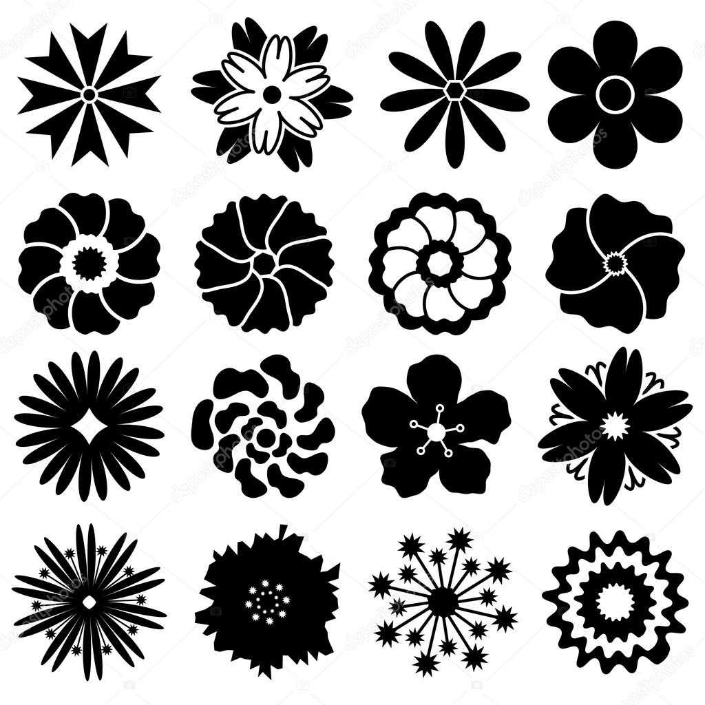 Flower icon set