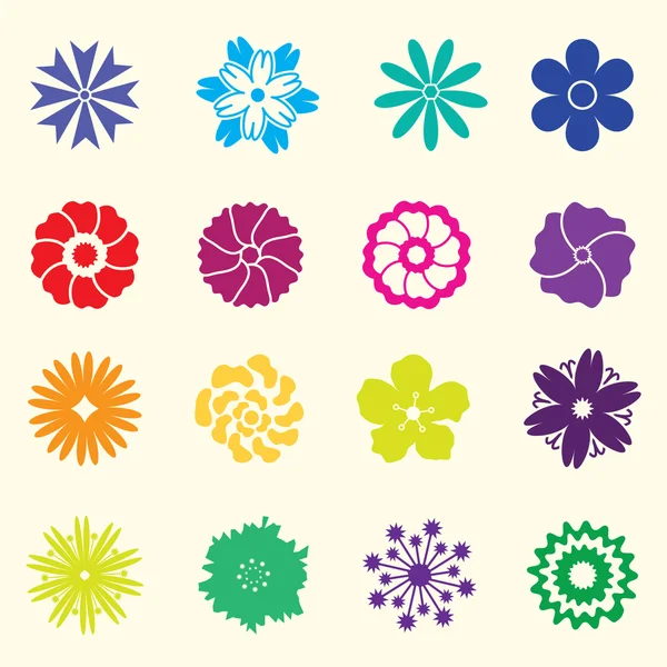Conjunto de ícone de flor — Vetor de Stock