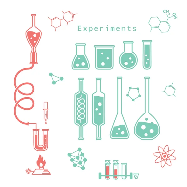 Expériences chimiques — Image vectorielle