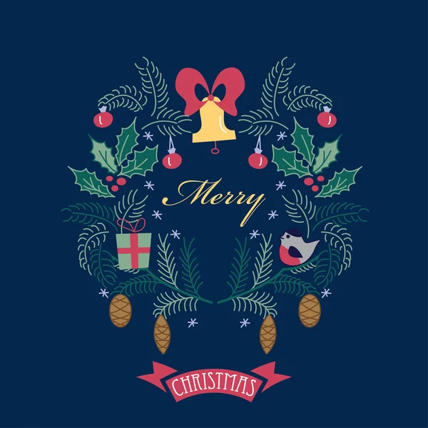 Christmas wreath — Stock Vector