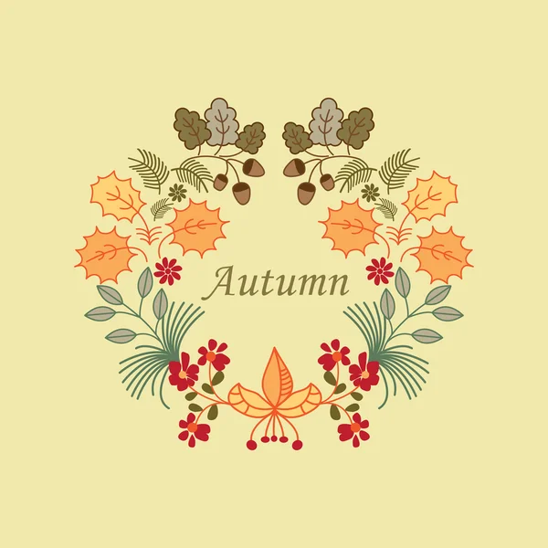 Autumn wreath — Stock Vector