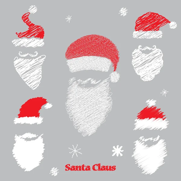 Chapeau et barbe Père Noël — Image vectorielle