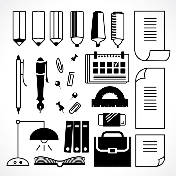 Stationery icons — Stock Vector