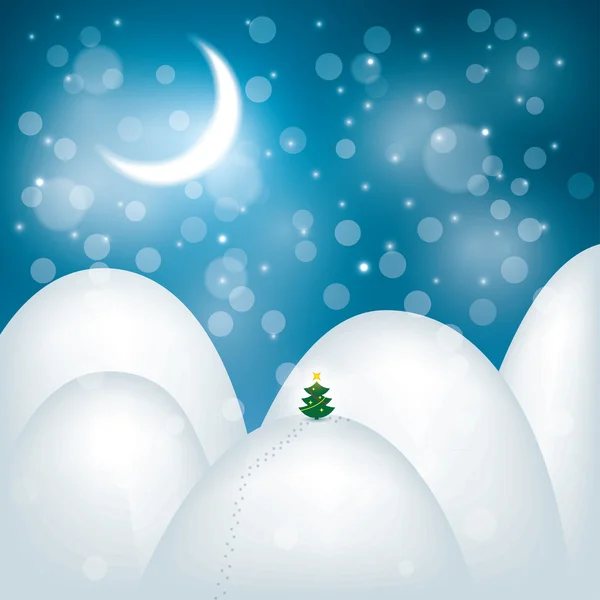 Paysage magique de Noël — Image vectorielle