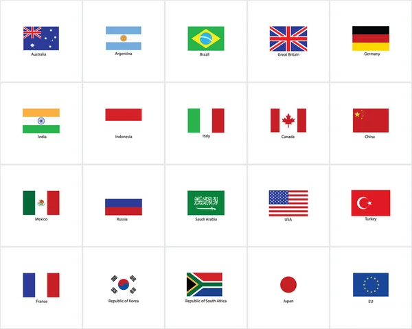 世界各国的国旗 — 图库矢量图片