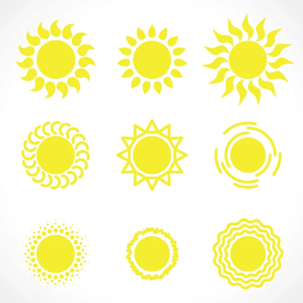 Yelow zon symbolen — Stockvector