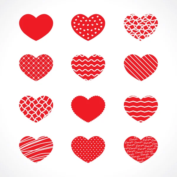 Conjunto de corazones — Vector de stock