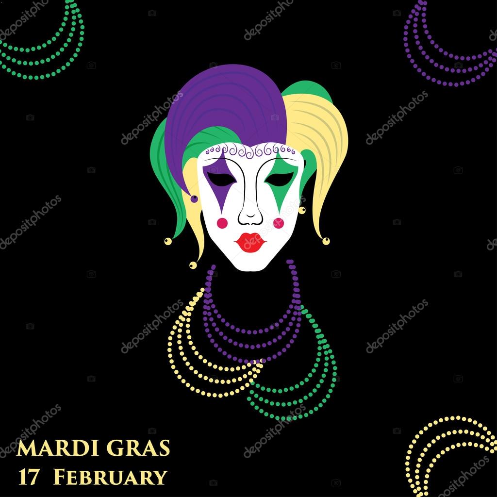 Mardi gras background with mask